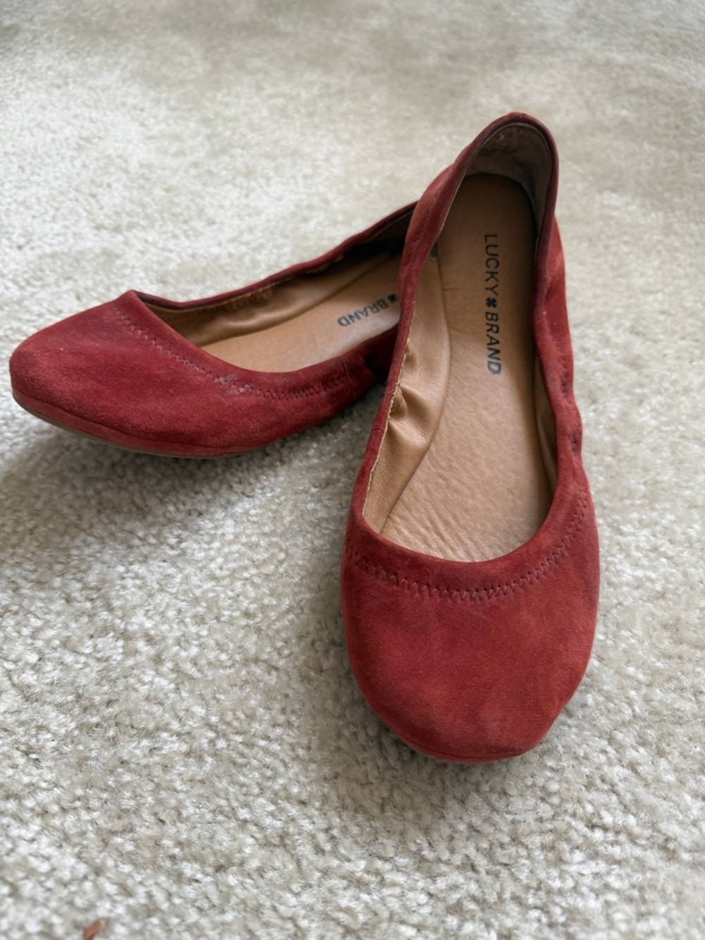 Lucky Brand Suede Flats - Burnt Orange